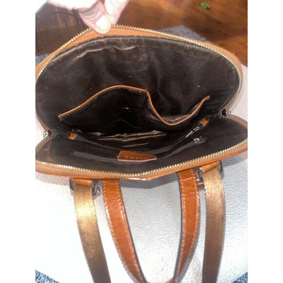 Heshe Cognac Brown Colored Leather Convertible Backpack Crossbody Gorgeous